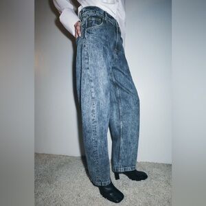 Zara Washed Black Denim Jeans